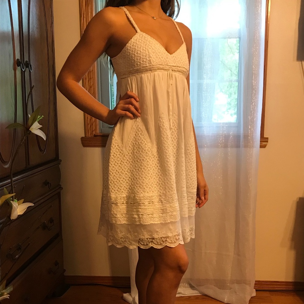 Romantic white lace Rachel Roy babydoll dress